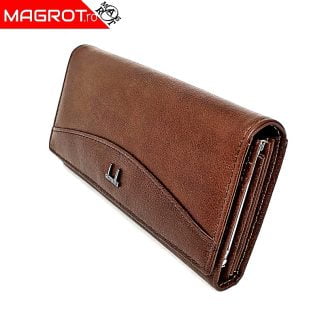 Portofel dama din piele naturala, Qianxilu, maro este un portofel original QIAN XI LU realizat din materiale de cea mai buna calitate