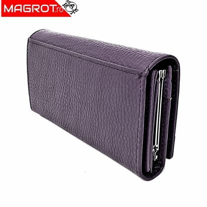 Portofel dama din piele naturala, Qianxilu, mov, original QIAN XI LU realizat din materiale de cea mai buna calitate