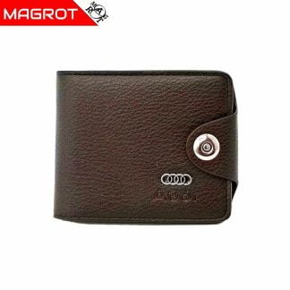 Portofel Audi barbatesc, maro, din piele, Magrot 873
