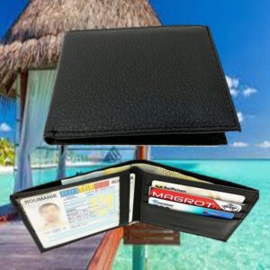 Portofel barbatesc slim din piele naturala, F051,,negru, 12/10 6 Portofel barbatesc slim 2692
