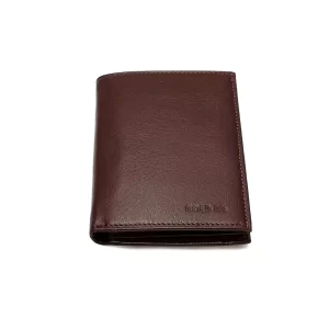 alt="Portofel din piele naturala, maro, Magrot, fara capsa, Gold Life 094"