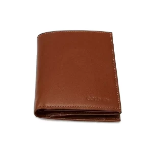 Portofel piele naturala maro ocru Gold Life original Magrot fara capsa Gold Life 13970