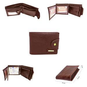 Portofel barbatesc, din piele, maro, inchidere cu capsa, Magrot 14007 7 Portofel barbatesc, din piele, maro, inchidere cu capsa, Magrot