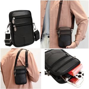 Borseta, 17 x 11 cm, din piele naturala, negru, pentru umar sau curea, Magrot 20295 6 Borseta, 17 x 11 cm, din piele naturala, negru, pentru umar sau curea, Magrot