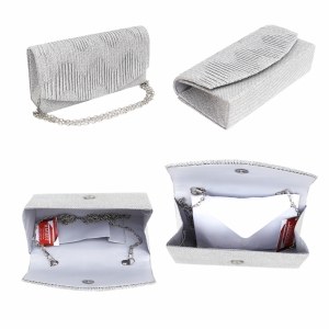 Geanta plic pentru ocazii si petreceri, argintiu, sclipici, 20x10 cm, Magrot 20301 7 Geanta plic pentru ocazii si petreceri, argintiu, sclipici, 20/10 cm, Magrot 20301