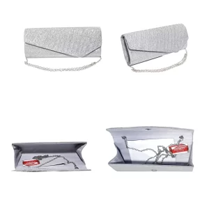 Geanta plic, pentru ocazii si petreceri, argintiu sclipitor, 27 x 11 cm, Magrot 20338 5 Geanta plic, pentru ocazii si petreceri, argintiu sclipitor, 27 x 11 cm, Magrot