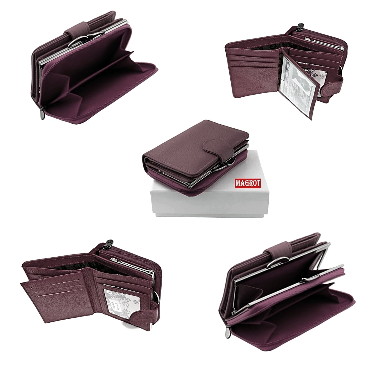 Portofel dama, mic din piele naturala, 1035 purple 4 Portofel dama, mic din piele naturala, 1035 purple - imagine 4
