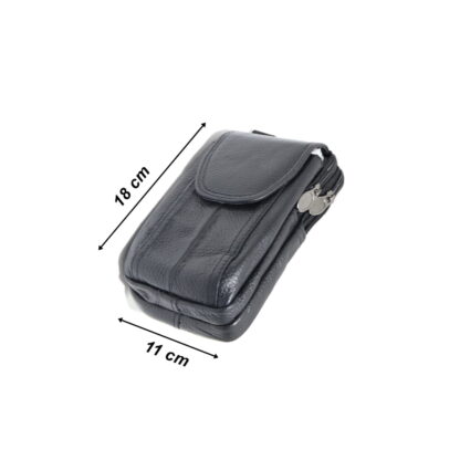 Borseta de umar si curea, din piele naturala negru, 11/18 cm, Magrot 20235 - imagine 4