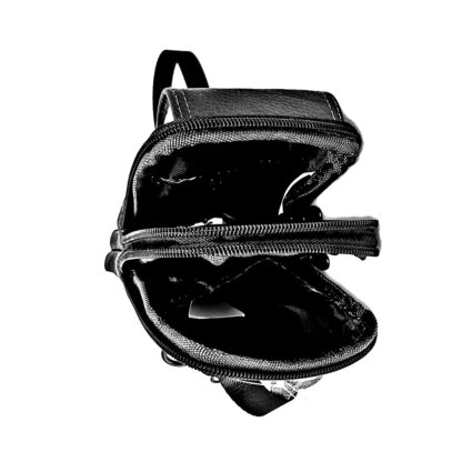 Borseta de umar si curea, din piele naturala negru, 11/18 cm, Magrot 20235 - imagine 2