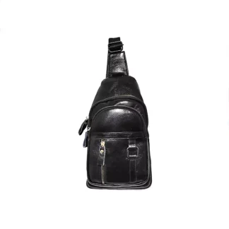 Borseta / crossbody din piele naturala, de umar, pe o parte, negru, 30/18, Magrot 125