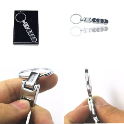 Breloc Audi premium, din metal inoxidabil, ambalat in cutie, Magrot 20386 Audi - imagine 2