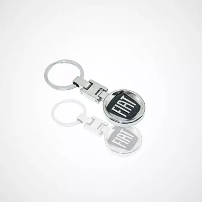 Breloc Fiat premium negru din inox 3d, ambalat in cutie, Magrot 20411