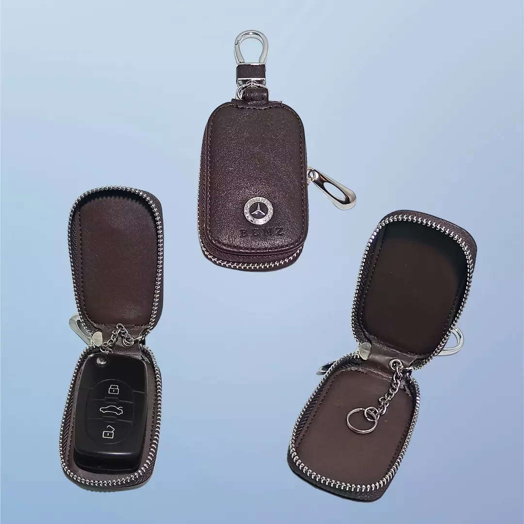 Breloc, husa chei, Mercedes, maro 9 x 5 cm, Magrot 20376 4 Breloc, husa chei, Mercedes, maro 9 x 5 cm, Magrot 20376 - imagine 4