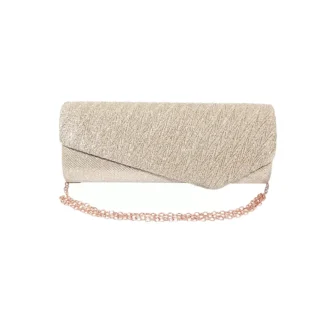 Geanta plic, pentru ocazii si petreceri, bej sclipitor sampanie, 27 x 11 cm, Magrot 20341