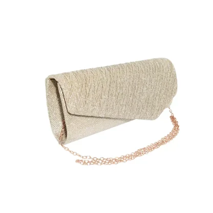 Geanta plic, pentru ocazii si petreceri, bej sclipitor sampanie, 27 x 11 cm, Magrot 20341 - imagine 2
