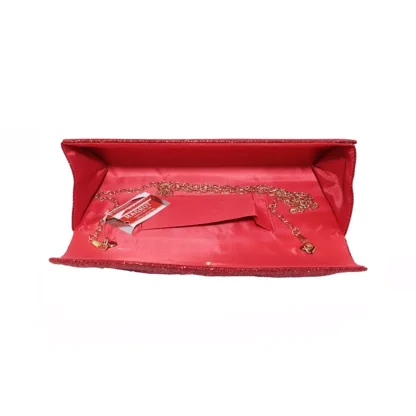 Geanta plic, pentru ocazii si petreceri, rosu sclipitor, 27 x 11 cm, Magrot 20344 - imagine 3