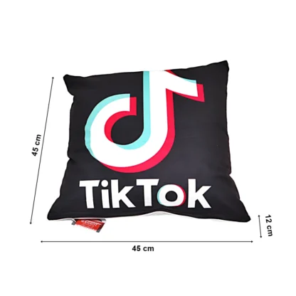 Perna imprimeu TikTok, burdiuf si fata de perna detasdabile 45 x 45 cm, Magrot 20163 - imagine 3