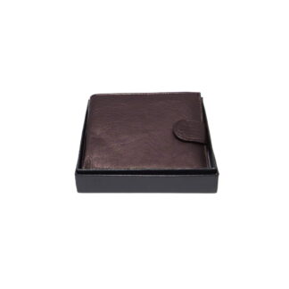 Portofel barbatesc, din piele naturala, maro, inchidere cu capsa Magrot 20225