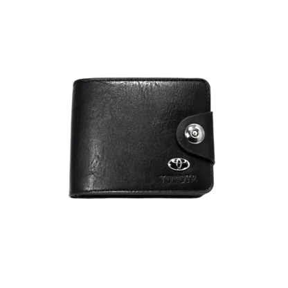 Portofel barbatesc, negru, din piele, cu sigla toyota,12 x 10 x 2 cm, Magrot 045