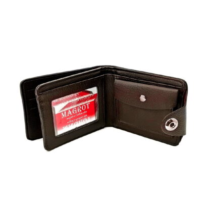 Portofel barbatesc, Skoda maro, din piele, cu sigla Skoda,12 x 10 x 2 cm, Magrot 20048 - imagine 2