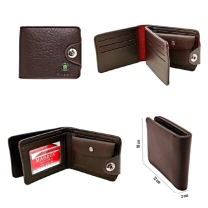 Portofel barbatesc, Skoda maro, din piele, cu sigla Skoda,12 x 10 x 2 cm, Magrot 20048 - imagine 4