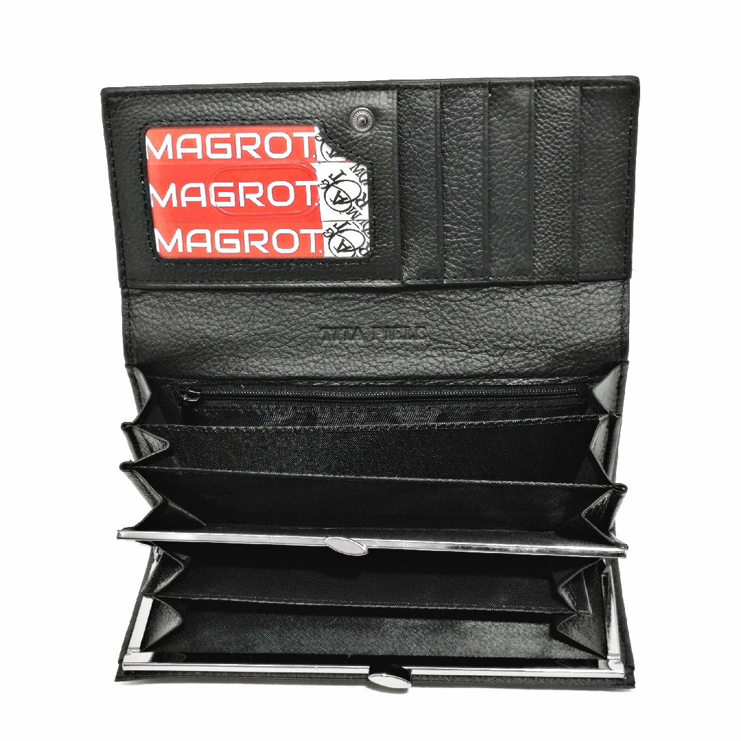 Portofel de dama, Magrot din piele naturala, 158 black Magrot 13813 3 Portofel de dama, Magrot din piele naturala, 158 black Magrot 13813 - imagine 3