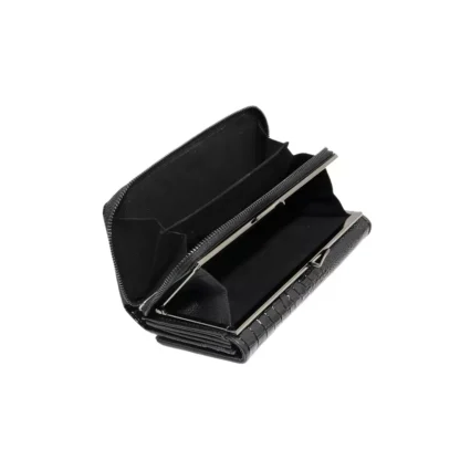 Portofel din Piele Naturală Lăcuită Negru cu Model 3D Aligator – Magrot 20245 - imagine 4