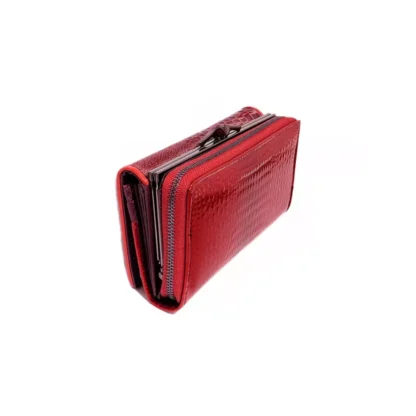 Portofel dama din Piele Naturală Lăcuită rosu cu Model 3D Aligator -  Magrot 20249 - imagine 6