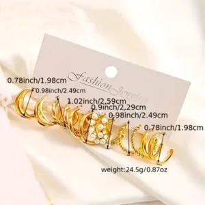 Set 6 cercei Vintage placare cu aur model 20402 2web