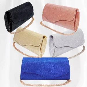 Această geantă plic elegantă este perfectă pentru ocazii speciale și petreceri. Este confecționată dintr-un material lucios și are o dimensiune de 25 x 12 cm. Este disponibilă în diverse culori și este în prezent la reducere la 49.99 lei.