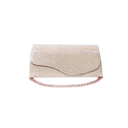 Geanta plic, ocazii si petreceri, bej sclipitor, 25 x 12 cm, Magrot