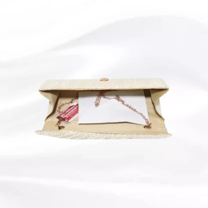 Geanta plic, ocazii si petreceri, bej sclipitor, 25 x 12 cm, Magrot