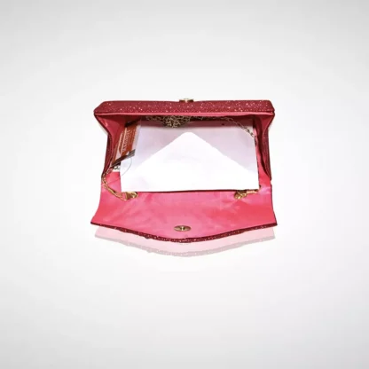 Geanta plic pentru ocazii si petreceri, rosu, sclipici, 20 x 10 cm, Magrot 20428