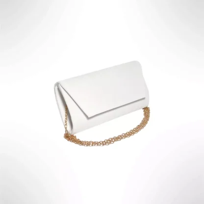 Geanta mica, plic pentru ocazii si petreceri, catifea alb, 20 x 10 cm, Magrot 20451 Megastyle