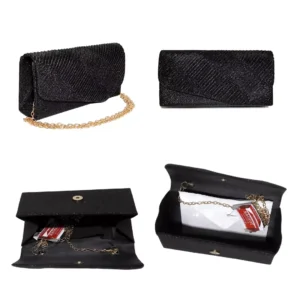 Geanta mica plic pentru ocazii si petreceri, negru, sclipitor, 20 x10 cm, Magrot 20456 megastyle