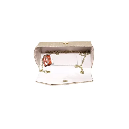 Geanta plic seara mic pentru ocazii si petreceri, bej sclipitor, 20 x 10 cm, Magrot 20460 megastyle