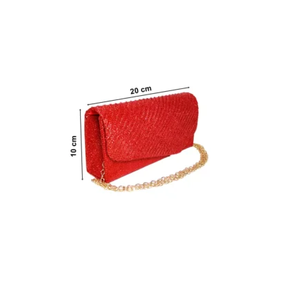 Geanta plic seara mic pentru ocazii si petreceri, rosu sclipitor, 20 x 10 cm, Magrot 20461 Megastyle