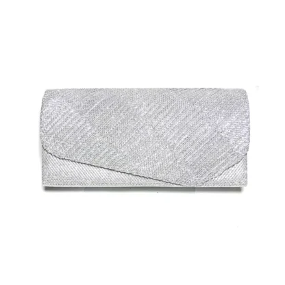 Plic seara pentru ocazii si petreceri, sclipici Argintiu, 20 x 10 cm, Magrot 23WYB-16
