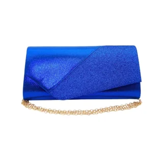 Geanta plic de seara pentru ocazii si petreceri, albastru sidefat, 26 x 12 cm, Magrot 24011 Megastyle