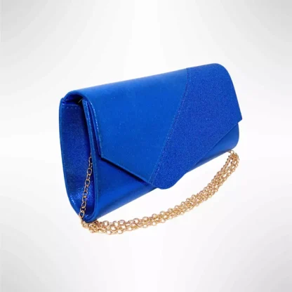 Geanta plic de seara pentru ocazii si petreceri, albastru sidefat, 26 x 12 cm, Magrot 24011 Megastyle