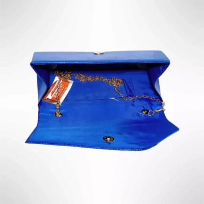 Geanta plic de seara pentru ocazii si petreceri, albastru sidefat, 26 x 12 cm, Magrot 24011 Megastyle