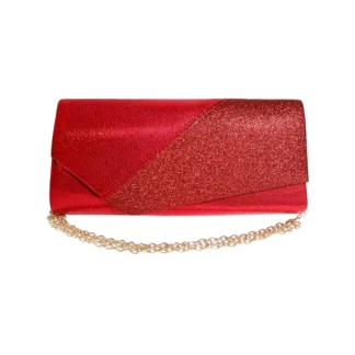 Geanta plic de seara pentru ocazii si petreceri, rosu sidefat, 26 x 12 cm, Magrot 24008 Megastyle
