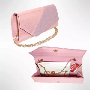 Geanta plic de seara pentru ocazii si petreceri, roz sidefat, 26 x 12 cm, Magrot 24010 Megastyle