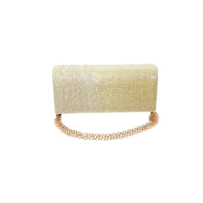Geanta plic seara pentru ocazii si petreceri, auriu, sclipici, mic, 20 x 10 cm, Magrot 24003 (1) Megastyle
