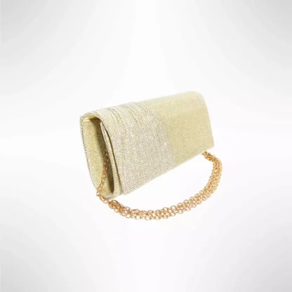 Geanta plic seara pentru ocazii si petreceri, auriu, sclipici, mic, 20 x 10 cm, Magrot 24003 (1) Megastyle