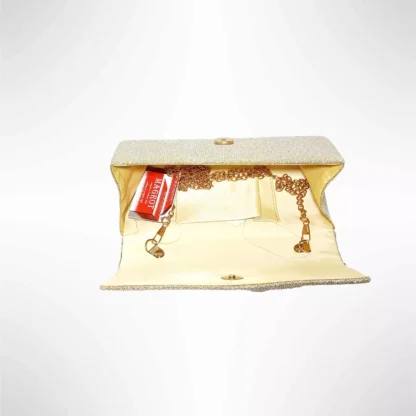 Geanta plic seara pentru ocazii si petreceri, auriu, sclipici, mic, 20 x 10 cm, Magrot 24003 (1) Megastyle