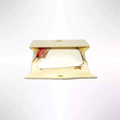 Geanta plic seara pentru ocazii si petreceri, auriu, sclipici, mic, 20 x 10 cm, Magrot 24003 (1) Megastyle