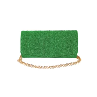Geanta plic seara pentru ocazii si petreceri, verde, sclipici, mic, 20 x 10 cm, Magrot 24019 Megastyle