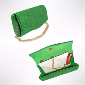 Geanta plic seara pentru ocazii si petreceri, verde, sclipici, mic, 20 x 10 cm, Magrot 24019 6 Geanta plic seara pentru ocazii si petreceri, verde, sclipici, mic, 20 x 10 cm, Magrot 24019 Megastyle
