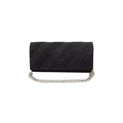 Geanta plic seara pentru ocazii si petreceri, negru, sclipici, mic, 20 x 10 cm, Magrot 24020 (1) Megastyle